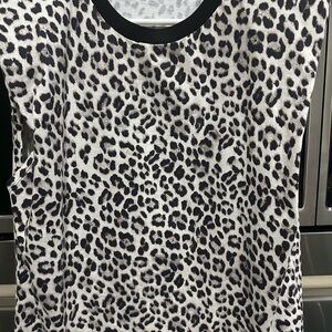Alice + Olivia Black and White Animal Print Top
